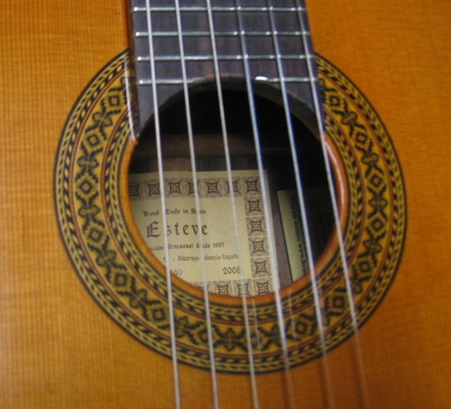 Close up view of Mosiacs in Rosette of Octave Guitar